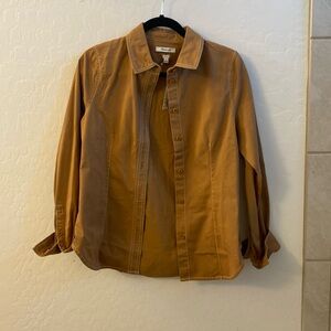 Womens Madewell light brown button down shirt